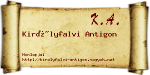 Királyfalvi Antigon névjegykártya